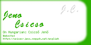 jeno csicso business card